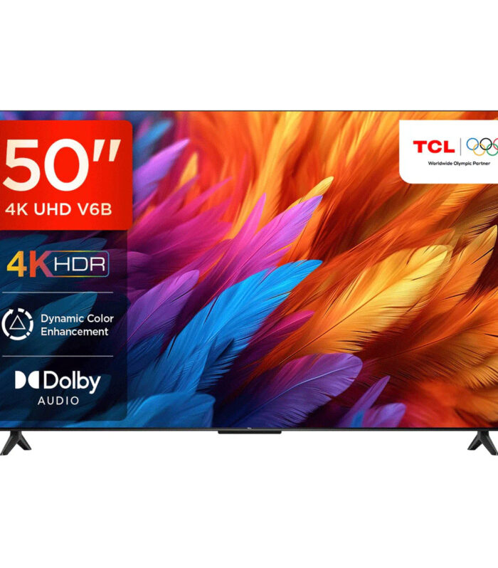TCL 126 cm (50 inches) Metallic Bezel-Less Series 4K Ultra HD Smart LED Google TV 50V6B (Black)