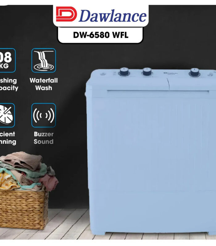 Dawlance DW-6580 WFL Twin Tub Washing Machine 8KG Capacity Energy Efficient