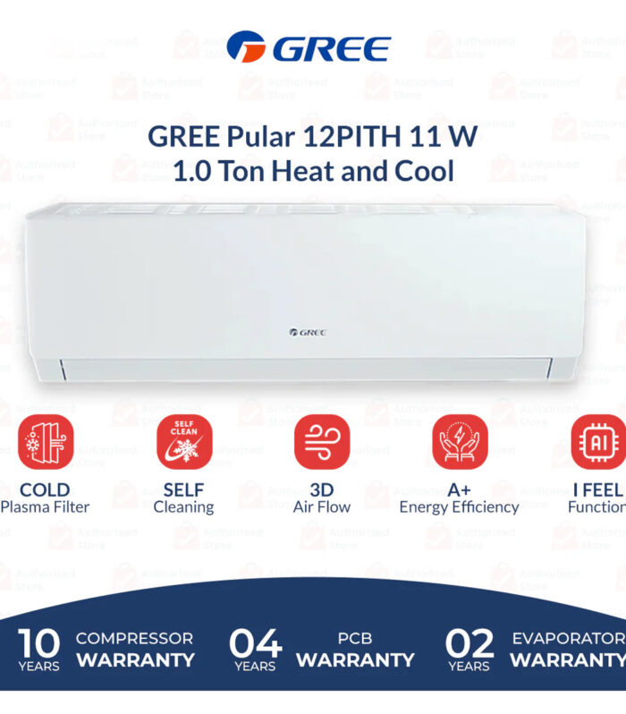 Gree 1 Ton Inverter AC Heat and Cool- Latest Model - GS-12PITH11W Pular Series