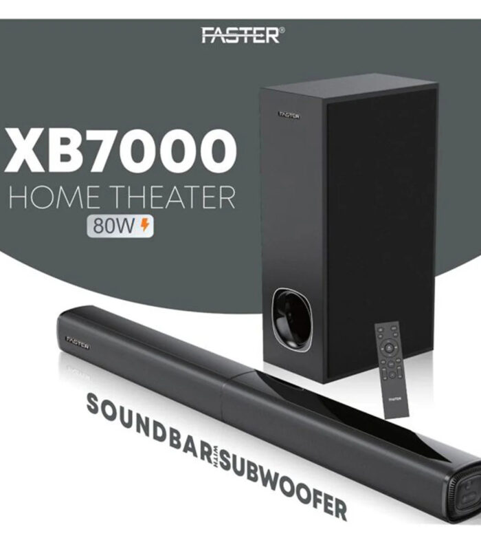 FASTER XB7000 Sound Bar - 80W Sound Bar Speaker With Woofer - Bluetooth Sound Bar For Led / Lcd / Pc - Sound Likes Movie Theater - Speaker Sound Bar For Gaming